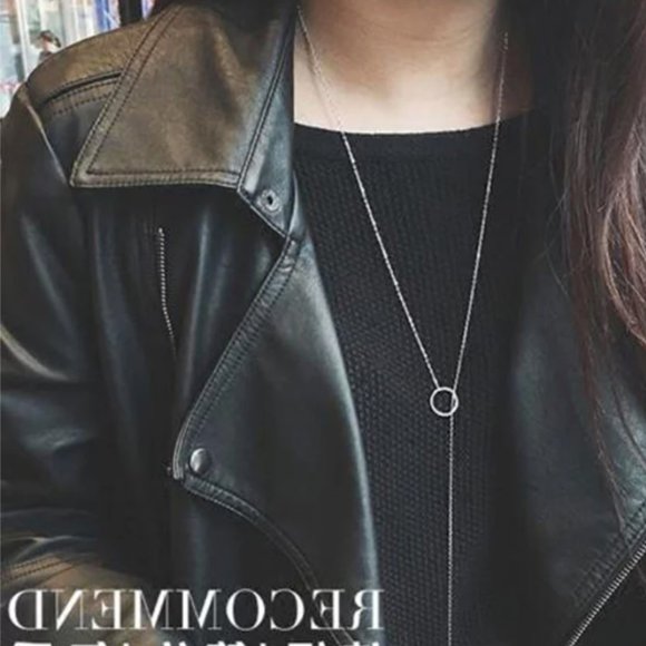 NEW 925 Sterling Silver Circle Long Chain Necklace - Picture 12 of 16